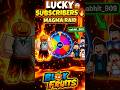 Blox Fruits Lucky Subscribers Magma Raid 🔥😱 Insane Damage #roblox #bloxfruits #shorts #magma