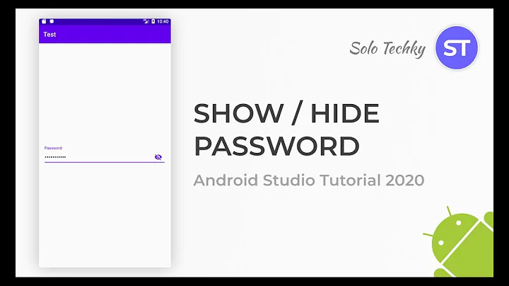 Show / Hide Password In Android(Only Using xml) | 2020 | Androidx | Android Studio Tutorial