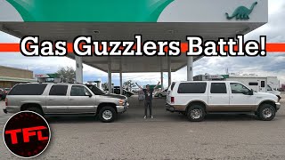 You’ll Be Shocked By How Much Gas These Behemoths Guzzle  V10 Ford Excursion vs 8.1 GMC Yukon!