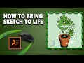 How to Bring Sketch To Life - Adobe Illustrator / Speed art