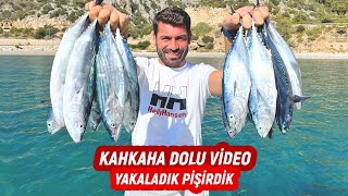 Antalya körfezini palamut bastı! Hem balık avı yaptık hem denizde insan kurtardık. (Catch And Cook)