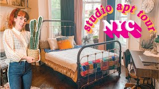 What $1500 will REALLY get you in NYC | My Studio NYC Apartment Tour | Vintage-Inspired Space
