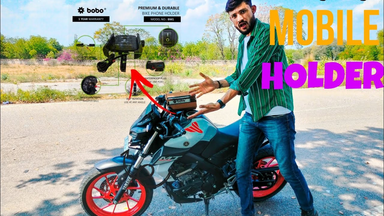 BOBO Mobile Holder Unboxing/installation in Yamaha MT15 Best mobile