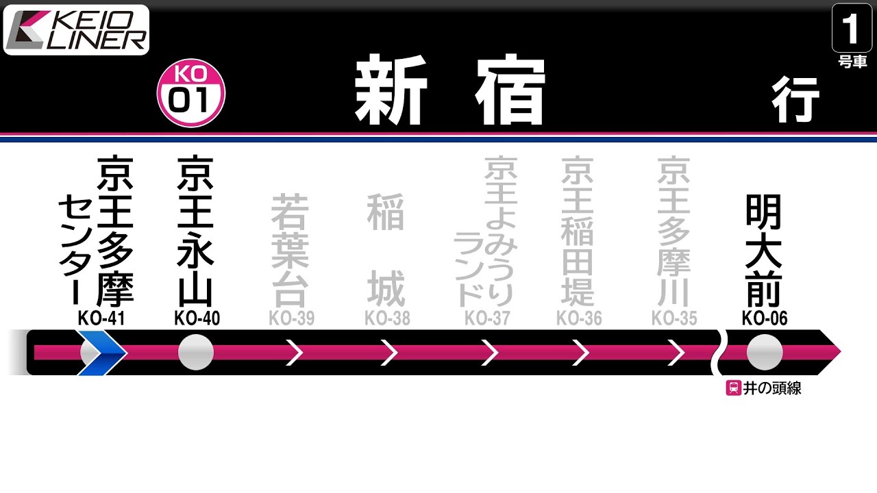 【廃止列車】京王ライナー42号 京王多摩センター始発 新宿行き 全区間自動放送【LCD再現】