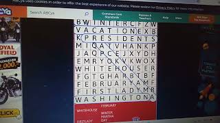 PRESIDENT DAY WORD SEARCH ABCYA