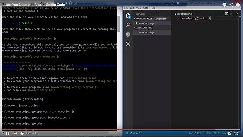 Learn You Node with Visual Studio Code