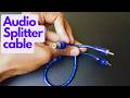 Car Audio Splitter Cable, 1 Female to 2 Male