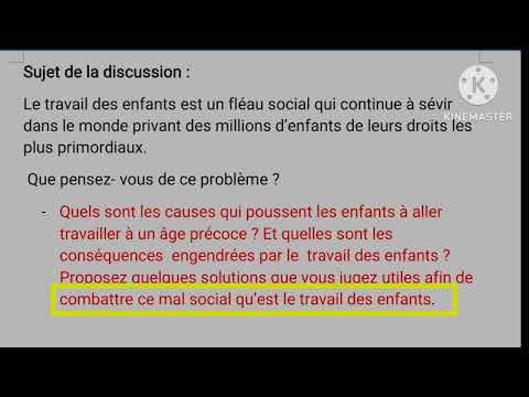 1bac la production écrite texte argumentatif le travail des enfants إستعدوا للإمتحان الجهوي