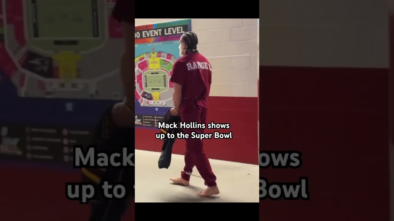 Patriots WR Mack Hollins shows up to the Super Bowl dressed as a Inmate