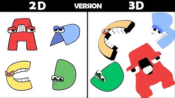 Alphabet Lore 3D and 2D (A,B,S,D) Attack Animation | Different Versions | part1