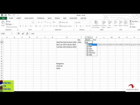 Microsoft Excel  LEFT, MID, RIGHT, LENGTH functions
