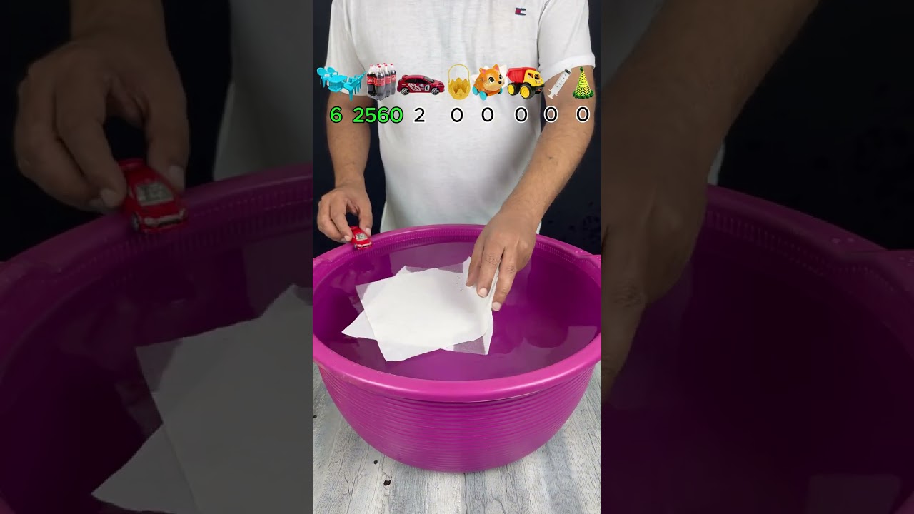 TRY TO GUESS HOW MANY TISSUE PAPER WILL FLOAT? 