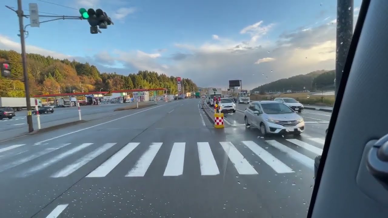 中型トラックドライブ動画（雨上がりの8号線）