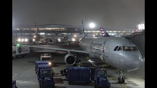 American Airlines A321T late night departure out of busy JFK