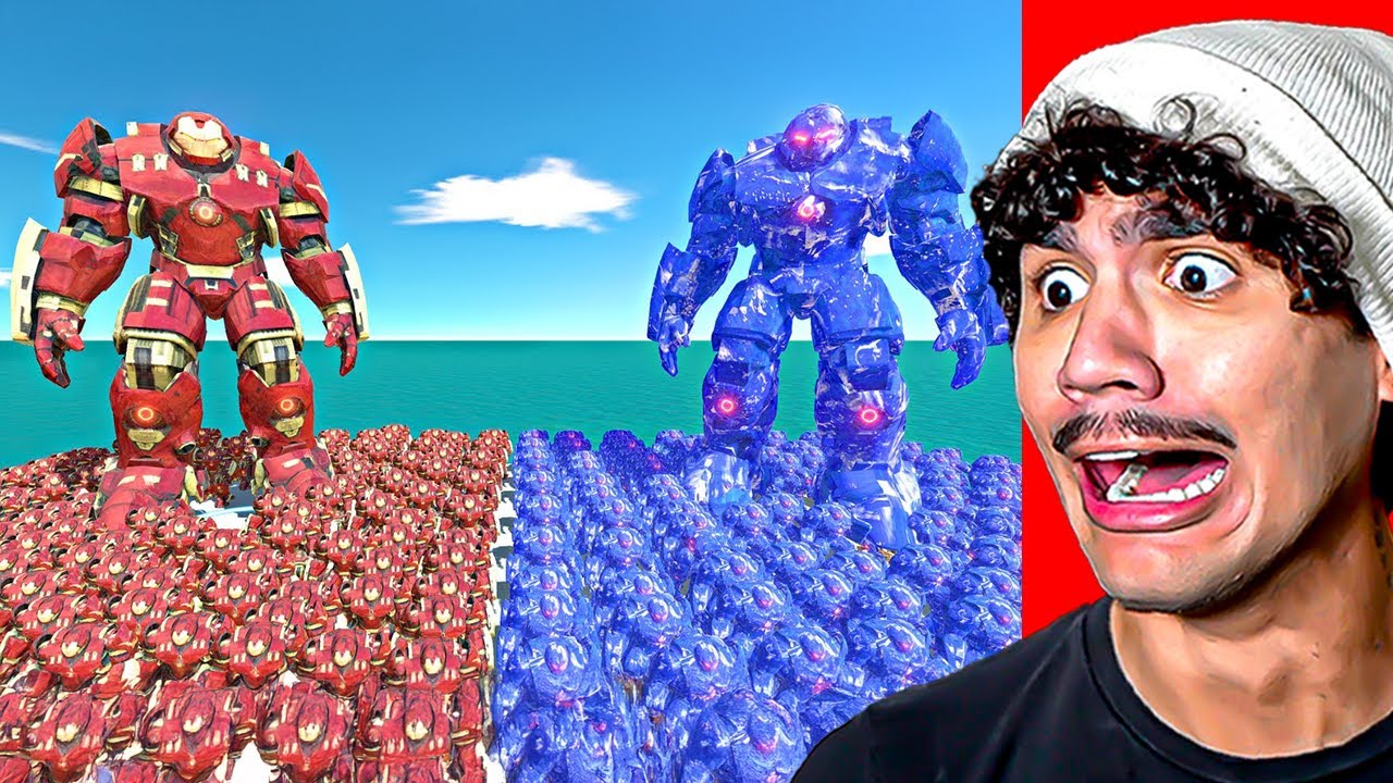 Reagindo ao Time Hulkbuster vs Gelo Sombrio em Pessoa – Animal Revolt Battle Simulator