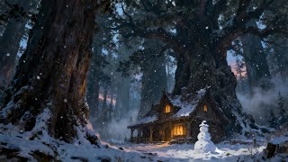 1 Hour Deep Focus Winter Forest Loop (NO MUSIC) – Cozy Cabin & Gentle Snow Falling Ambience
