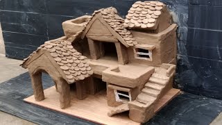 Diy mini house how to make a mini house with clay kese banaye mati ka ghar @mushiclaycreation