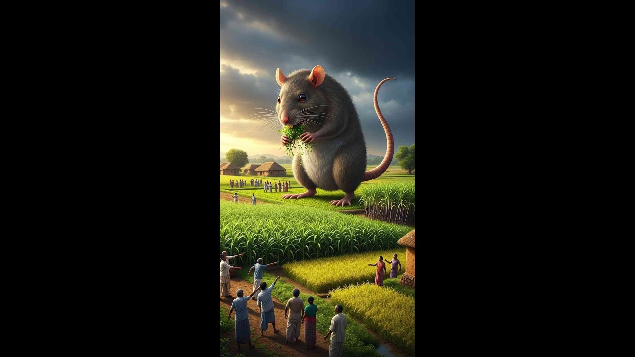 “Giant Rat Eating Wheat in Indian Village Fields | Magical Cat vs Rat Story 