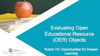 Achieve OER Evaluation Rubric VII