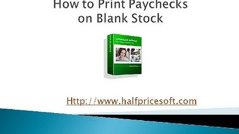 How to Print Paycheck on Preprinted checks