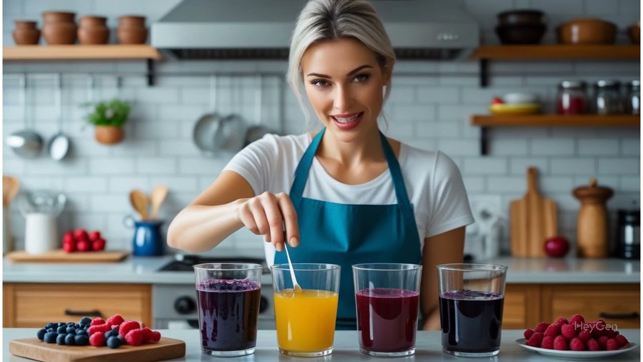 Blueberry, Raspberry, and Plum Juice: Fresh, vibrant, antioxidant-rich, detoxifying, refreshing.