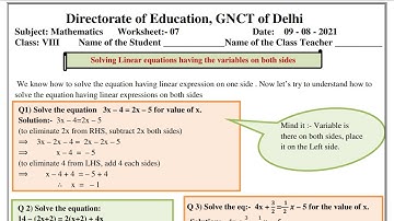 WORKSHEET 7 CLASS 8 MATHS (ENGLISH MEDIUM) MONDAY 9 AUGUST 2021