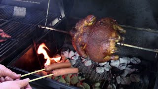 Rotisserie Chicken on a Charcoal Grill