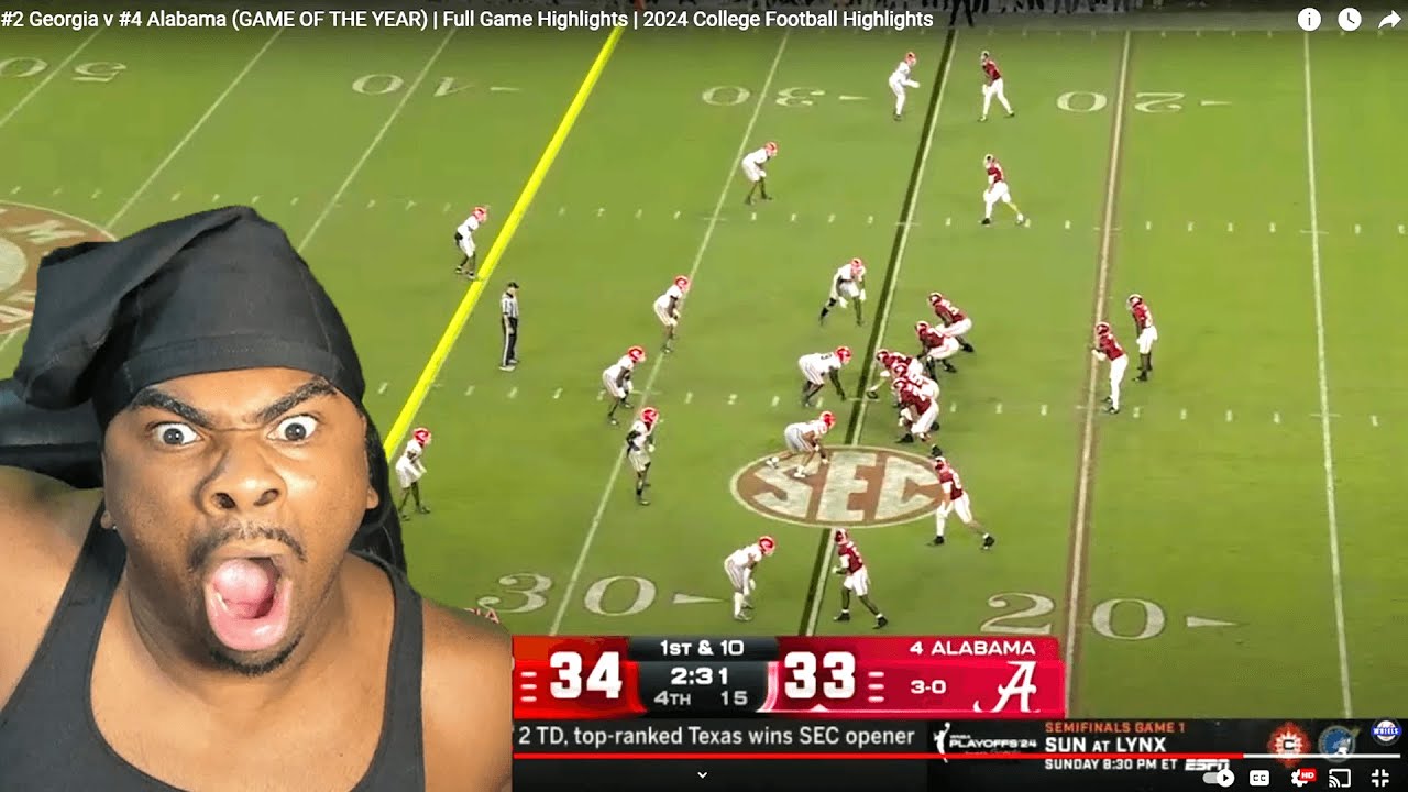 WHO TF IS RYAN WILLIAMS!!!! #2 Georgia v #4 Alabama REACTION Highlights