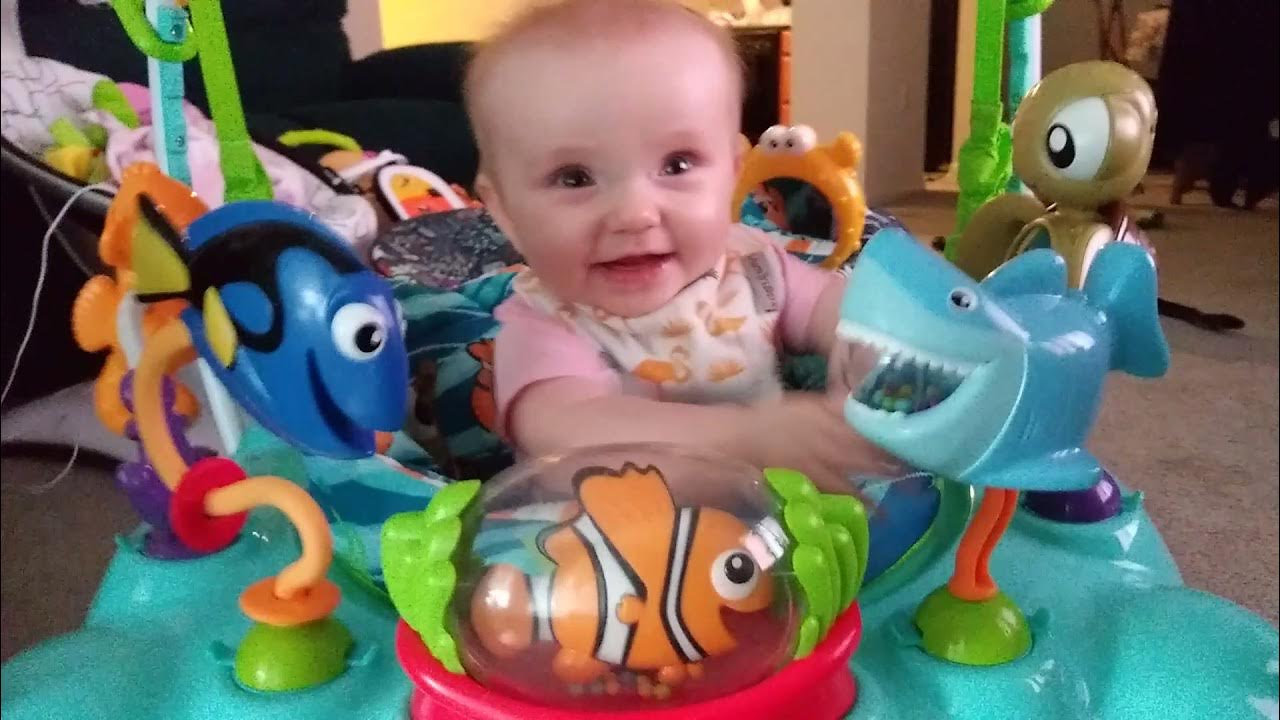Playing with the Finding Nemo baby bouncer YouTube