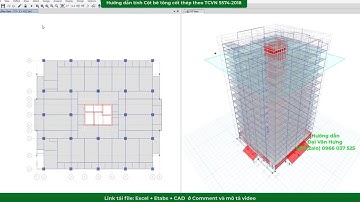 Hướng dẫn tính Cột bê tông cốt thép Theo TCVN 5574-2018-Đầy đủ file Excle + Etabs + Cad