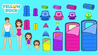 PAPER DOLLS MOTHER & DAUGHTERS  FAMILY CAMPING CLOTHES SHOES & ACCESSORIES FOR GIRLS