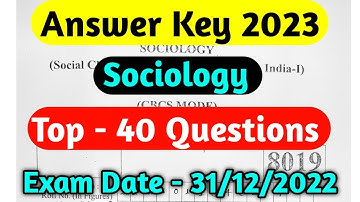 Sociology Answer key-2023 for B.A.3rd Semester | SOC-201 BA 3rd semester | DDU University