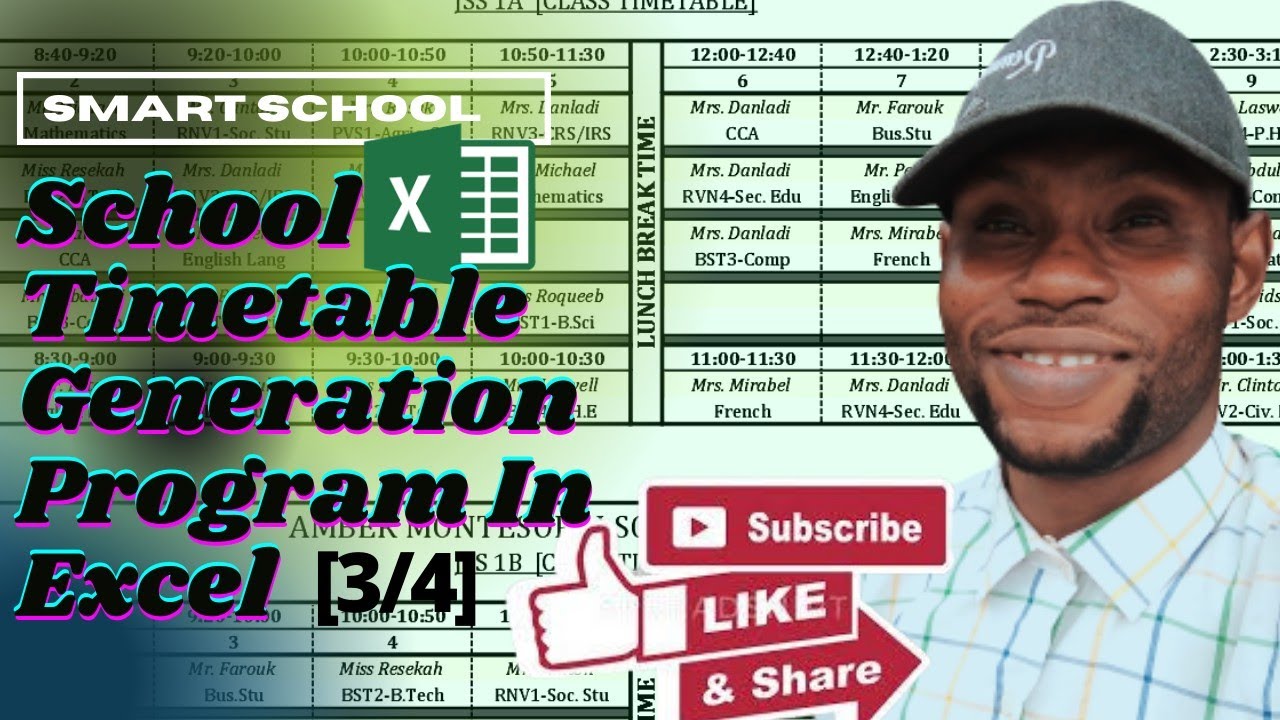 Smart School Timetable Generator Program In Microsoft Excel - UPDATED ...