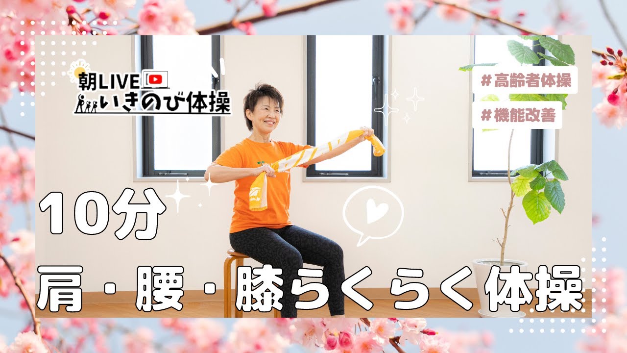 朝の10分健康体操No.245】春！腰を滑らかに動かすタオル体操：高齢者