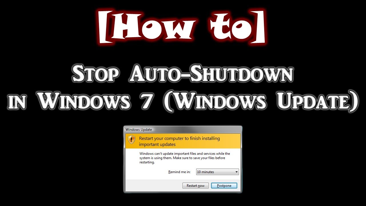 How to Stop Auto Rebooting from Windows Update - YouTube