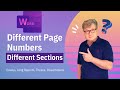 Different Page Numbers for Different Sections - Word 365