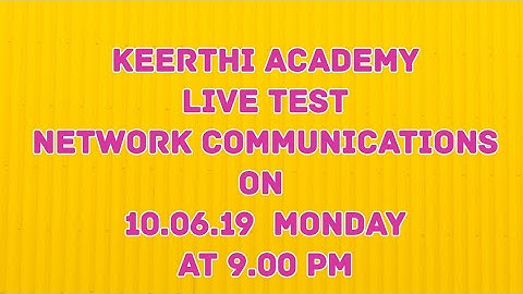 LIVE TEST  - TRB CS UNIT 10 COMMUNICATIONS & NETWORK CONCEPTS