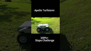100%+ Slope?It climbed it with ease. #lawncare #roboticmower #snow #leafs #challenge #terrain #tech