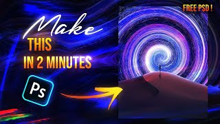 Create A Fantasy World In Photoshop In 2 Minutes Photoshop Tutorial 2022