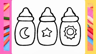 How To Draw Baby Bottles | Cómo Dibujar Biberones Para Bebés