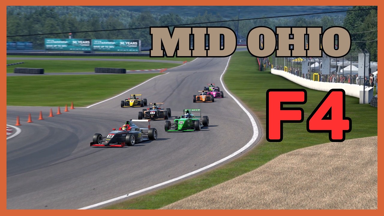 F4 MID OHIO | Estudiando al Rival para Adelantar - Sim Racing RaceRoom Racing Experience