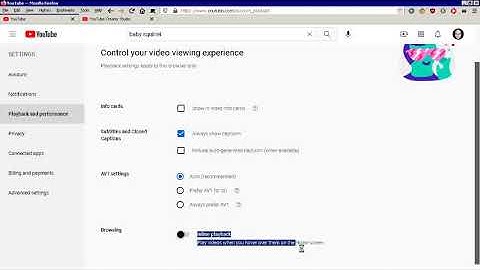 disable Home screen youtube Inline playback Play videos when you hover over them
