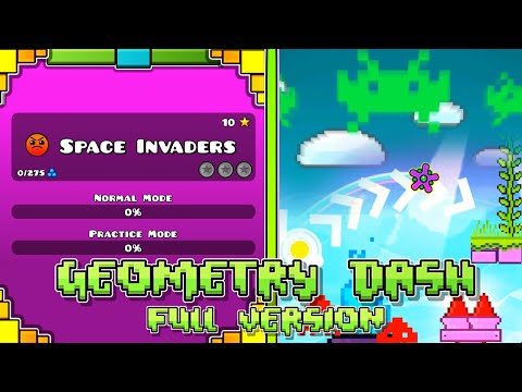 Space Invaders All Secret Coins | Geometry Dash Full Version | By Neonfairex | [FAN-GAME]