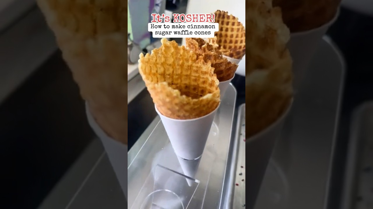 How to make cinnamon sugar waffle cones it’s KOSHER! kosher food 