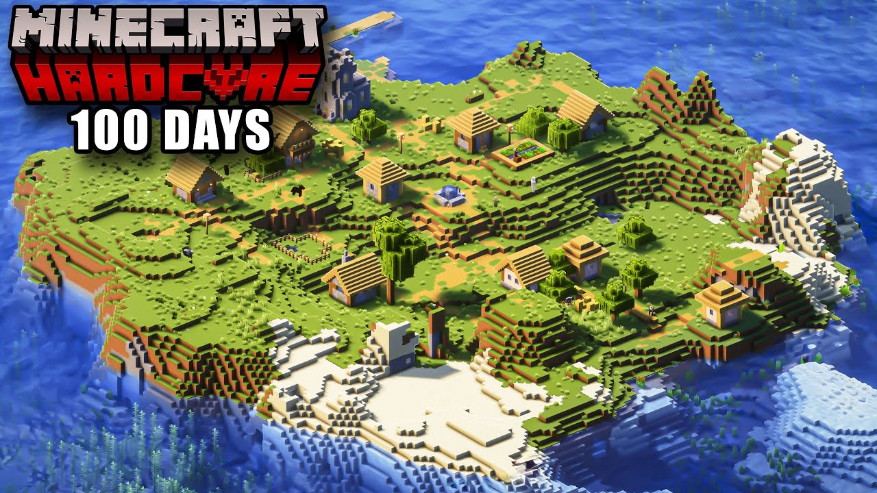 I Survived 100 DAYS on a DESERTED Island in Minecraft HARDCORE - YouTube