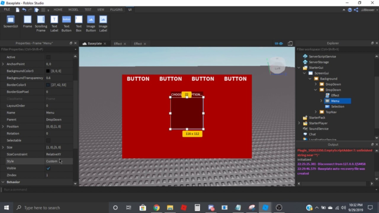 Roblox Studio Mobile Buttons Free Robux Generator 2019 No Survey Xbox1 - robux studio better gui