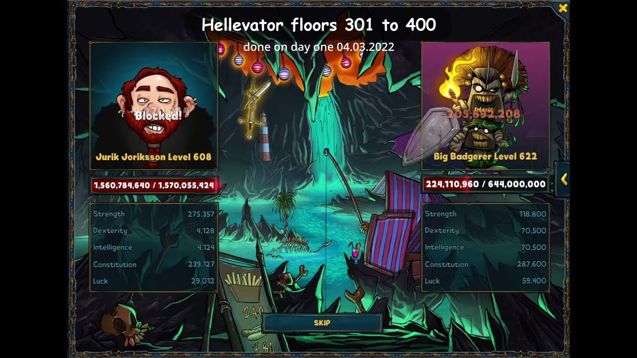 Shakes & Fidget - Guild Event Hellevator - floors 301 to 400