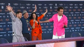Laura Pausini, Mika, Alessandro Cattelan, question time Eurovision Song Contest 2022