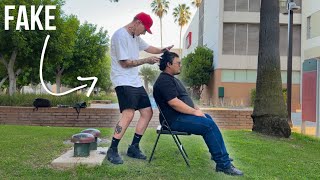 Giving Strangers Bad Haircuts As Vic Blends!