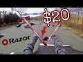 RIDING SKETCHIEST $20 RAZOR SCOOTER